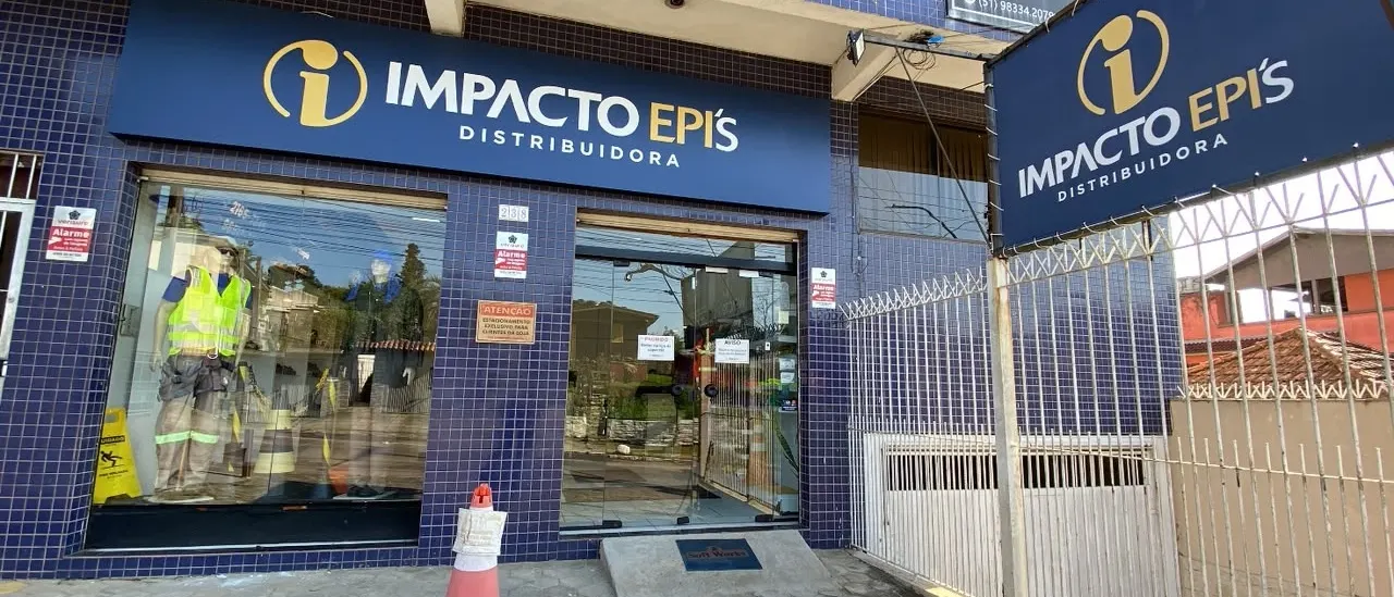 Fachada da loja Impacto EPI's Distribuidora em Viamão, RS